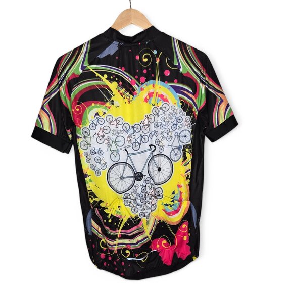 NWT Weimostar Cycling Jersey Women's Racing Workout Back Bottle Pockets Bright L - Picture 2 of 7